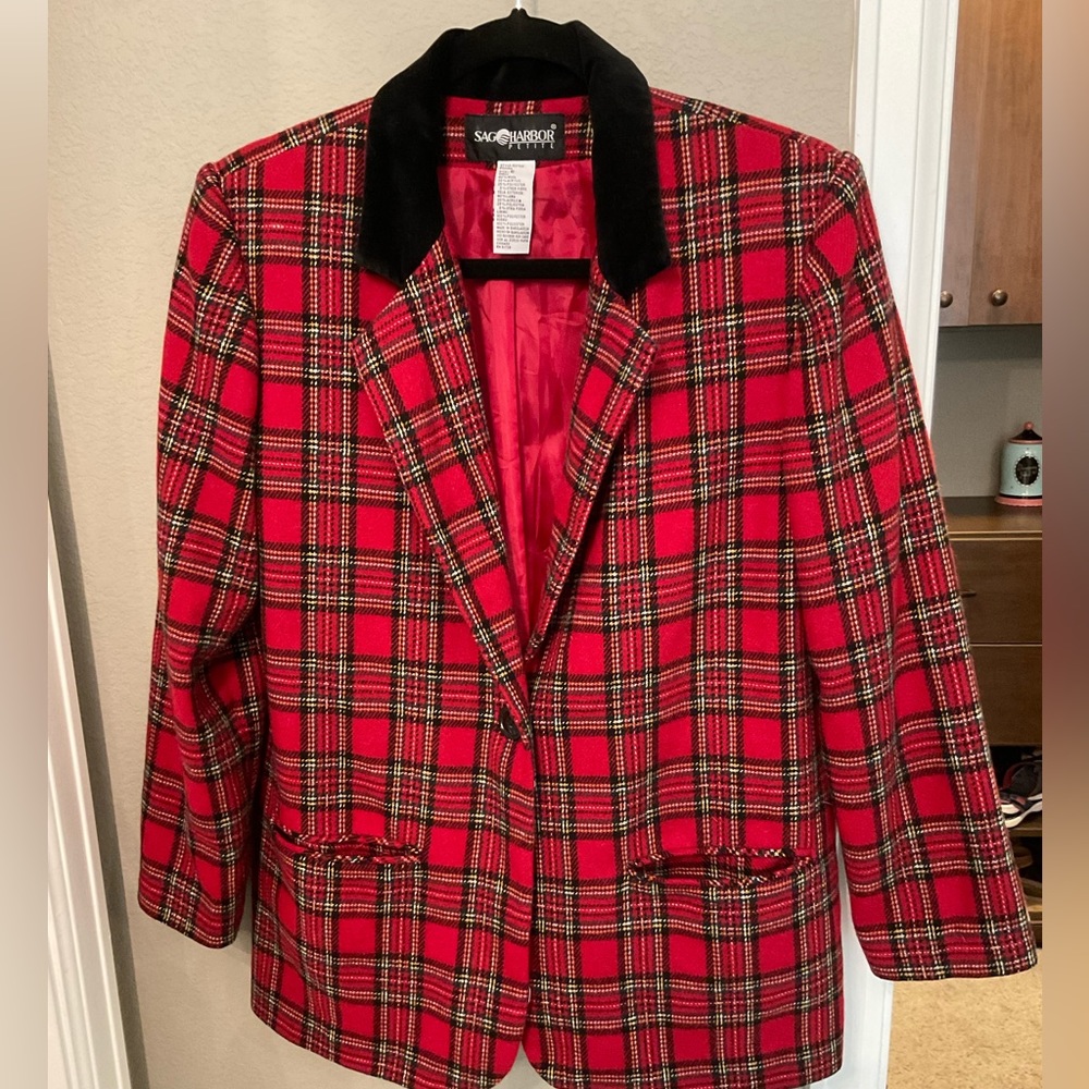 Vintage Sag Harbor Holiday Wool Blazer Size 6P AMAZING!!! - Picture 1 of 4